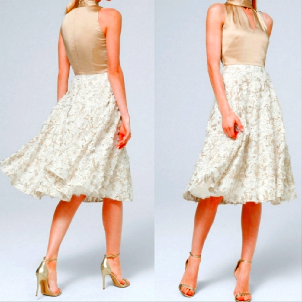 NWT Fit and Flare with Floral Embellishments and Lace.